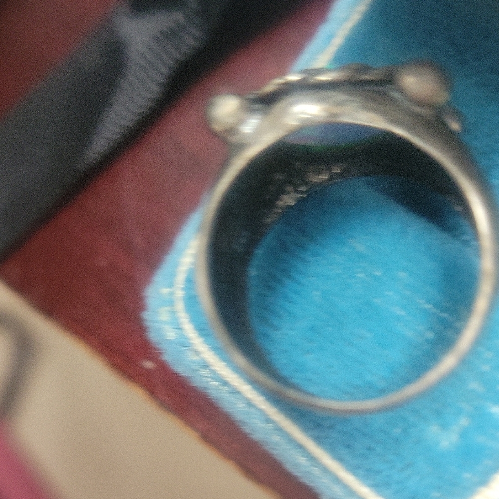 Luminous Silver Ring With Blue Opal - image 4